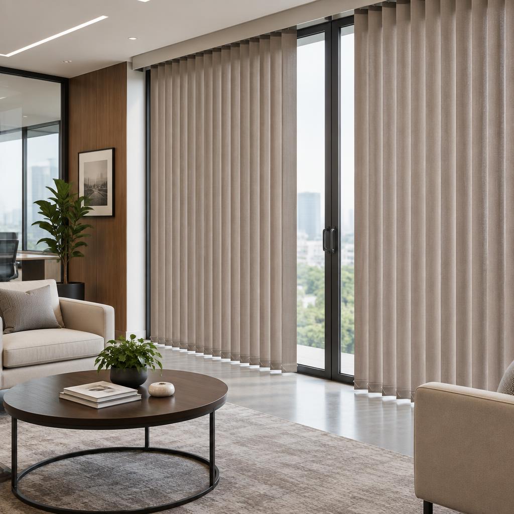 Vertical blinds on sliding doors